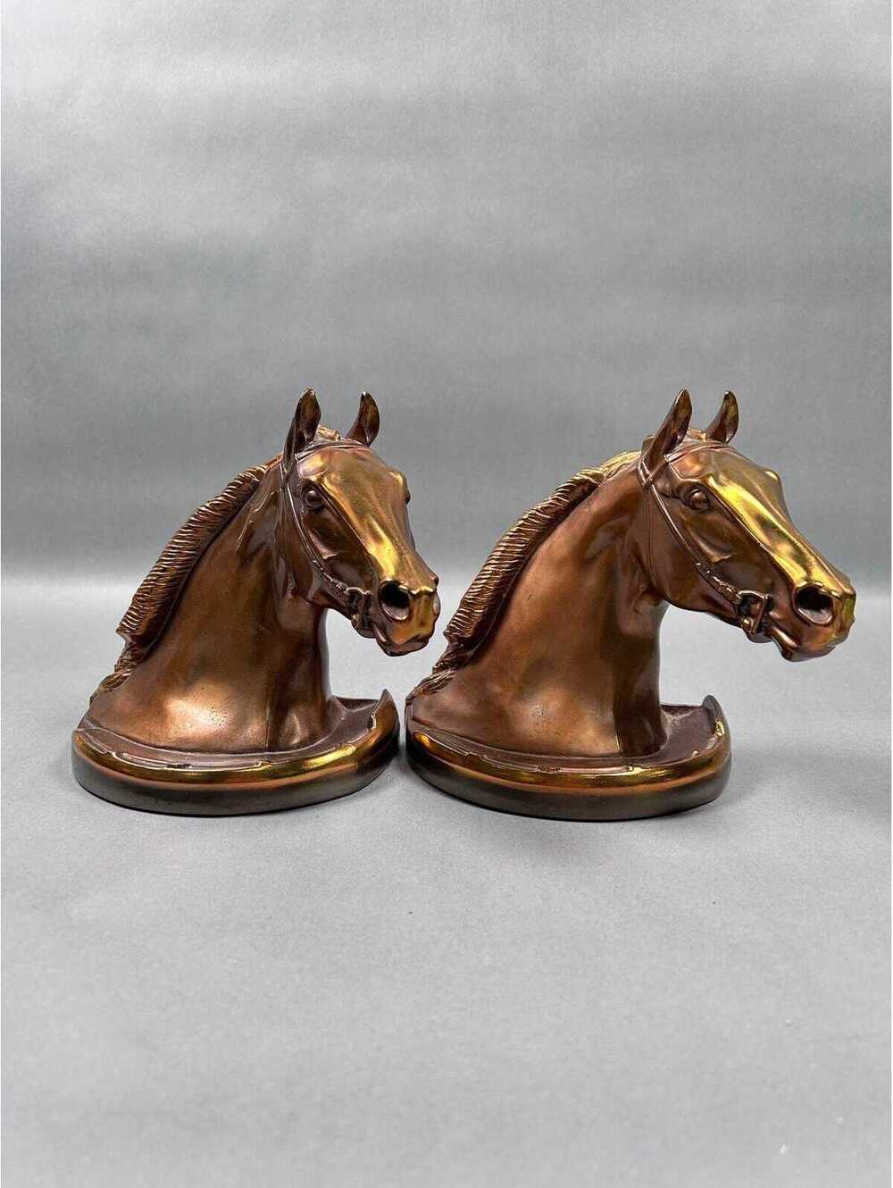 Vintage Gladys Brown Dodge Inc. 46 Metal Horse Bookends